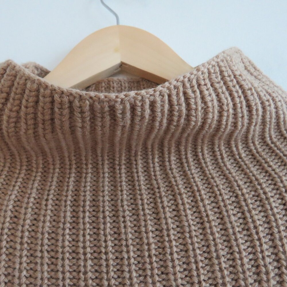 ARITZIA WILFRED Montpellier Merino Wool Chunky Knit Sweater Dress Constant Camel - Picture 6 of 15